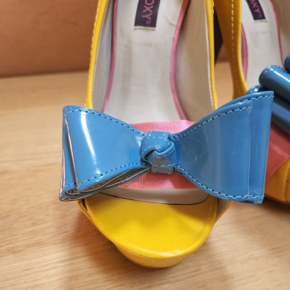 Super cute & colorful Mojo Moxy Open Toe Pumps - Size 7M - Picture 3 of 7